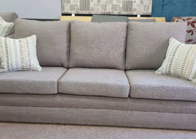 3 seater sofa Warwick fabric Jarvis mink scatter cushions Warwick fabrics tellinini natural
