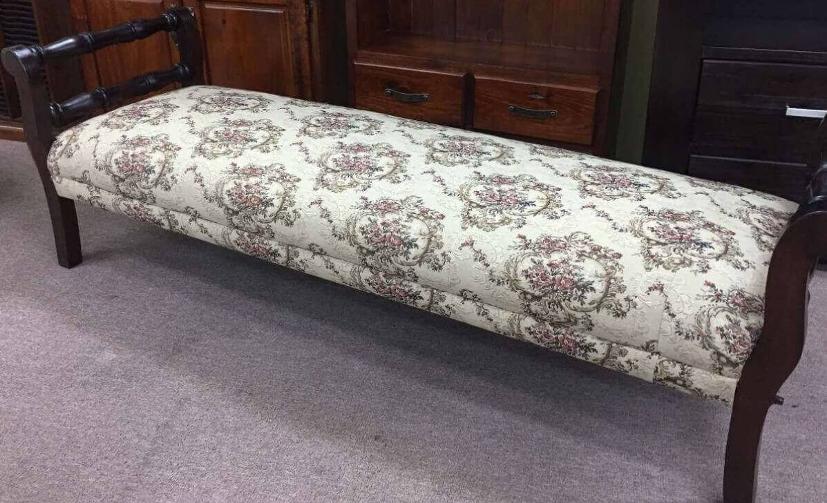 Reupholstered a classic love seat - The Fabric the client chose was Windsor fabrics Tapestry (After)
