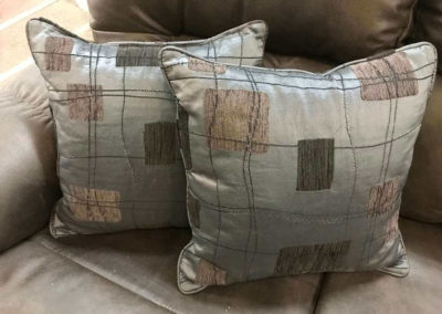 Our cushions custom-made to match the pelmets in a Gawler client's home