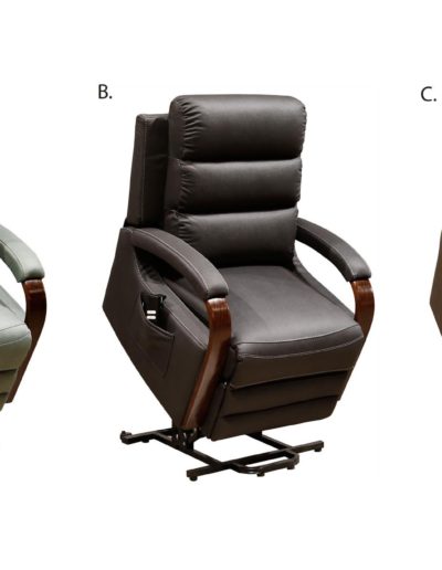 Albert electric lift recliner chair available in 3 colours Avocado, jet and Grey super suede